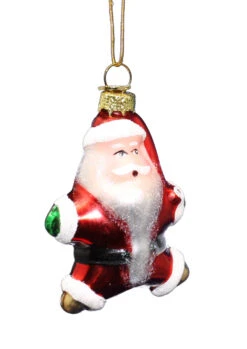 Kurt Adler 3 Inch Boxed Glass Ornament - Startled Santa