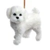 Kurt Adler Furry Dog Ornament - Bichon Frise