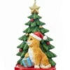 Kurt Adler Cat With A Christmas Tree Ornament - Tabby