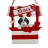 Kurt Adler Dog Kisses - Kissing Booth Ornament - Grey Shih-Tzu