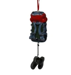 Kurt Adler Hiking Backpack With Shoes Dangle Ornament No Stick