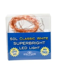 Kurt Adler 50-Light Battery-Operated Classic White Superbright LED Light Set