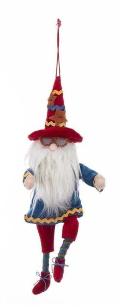 Kurt Adler Gnome Wearing Sunglasses Ornament - Blue