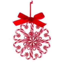 Kurt Adler Peppermint Wreath Ornament - Candy Canes