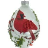 Kurt Adler Glass Cardinal Frosted Glass Ornament - Teardrop Shape