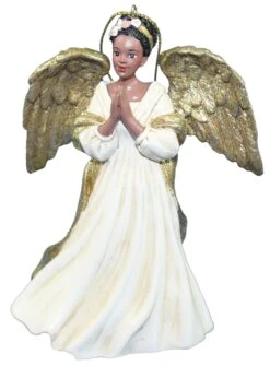 Kurt Adler Ivory And Gold African American Angel Ornament - Praying Hands -Festive Ornaments Deals hzo1im6hpseabezgmpno