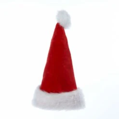 Kurt Adler Classic Plush Santa Hat With Fur Cuff And Pom-Pom