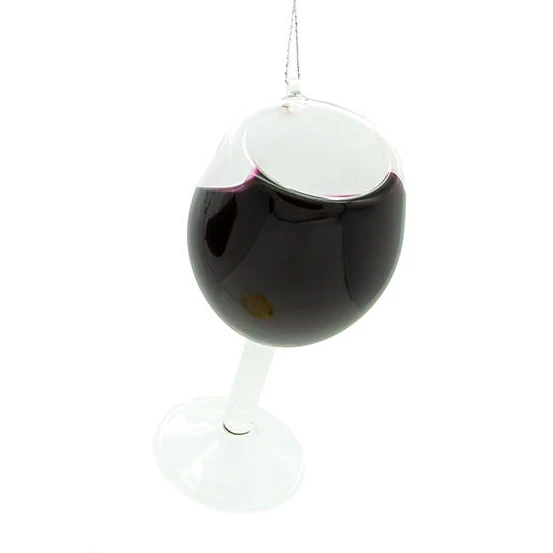 Kurt Adler Glass Wine Glass Ornament - Merlot 2 Kurt Adler Glass Wine Glass Ornament - Merlot - Image 2