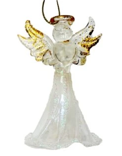 Kurt Adler Crystal Birthstone Angel Ornament - April