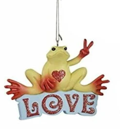 Kurt Adler Peace Frog Ornament - Love