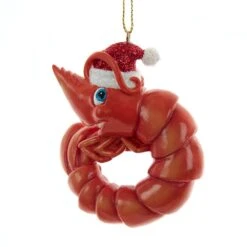Kurt Adler Under The Sea Shrimp With Santa Hat Ornament