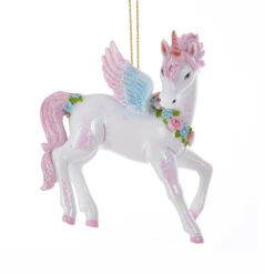 Kurt Adler Glittered Unicorn Ornament