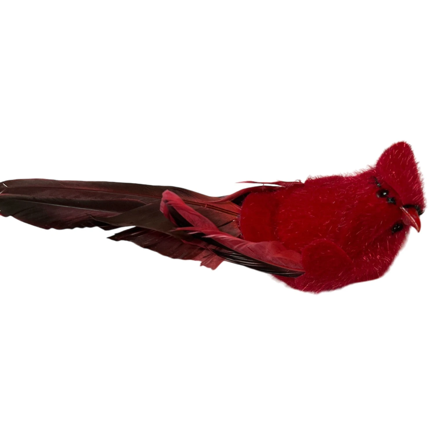 Kurt Adler Cardinal Bird With Red & Black Tail Clip-On Ornament - Right Facing 1 Kurt Adler Cardinal Bird With Red & Black Tail Clip-On Ornament - Right Facing