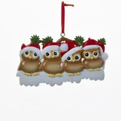 Kurt Adler Adorable Owl Family Ornament - Family Of 4