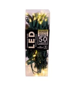 Kurt Adler 50-Light 5mm Warm White Twinkle LED Green Wire Light Set