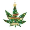 Kurt Adler Happy Holidaze Cannabis Leaf Ornament