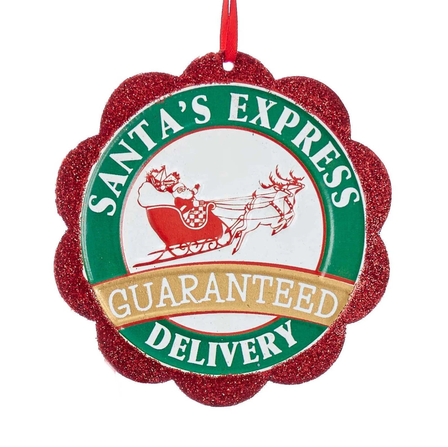 Kurt Adler Santa Seal Of Approval Ornament - Santa's Express 2 Kurt Adler Santa Seal Of Approval Ornament - Santa's Express - Image 2