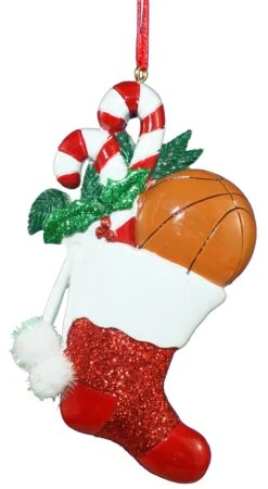 Kurt Adler 4.3 Inch Basketball Resin Sports Sock Ornament