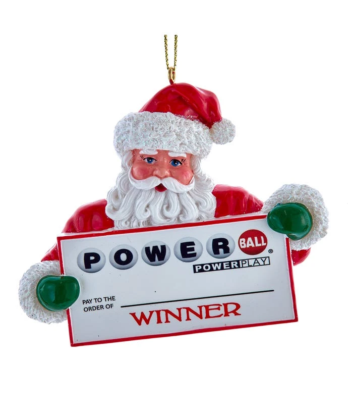 Kurt Adler 3" POWERBALL Santa Personalizeable Ornament 1 Kurt Adler 3" POWERBALL Santa Personalizeable Ornament
