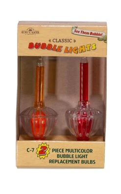 Kurt Adler C7 2-Piece Multicolored Bubble Light Replacement Bulb - Red / Yellow