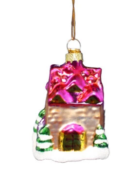 Kurt Adler 3 Inch Boxed Glass Ornament - Cottage - Square