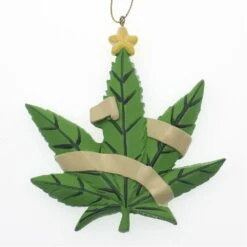 Kurt Adler Happy Holidaze Cannabis Leaf Ornament -Festive Ornaments Deals kbfvckgqpcd4seasa2al