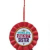 Kurt Adler Worlds Best Sister Ribbon - Ornament