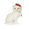 Kurt Adler Cat In A Santa Hat Ornament - White Cat