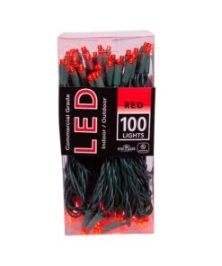 Kurt Adler 100-Light 5mm Red LED Green Wire Light Set -Festive Ornaments Deals kh2okynjt4ed1frijs3y