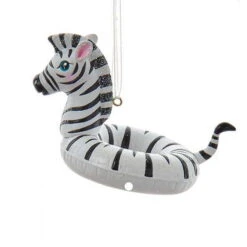 Kurt Adler Jungle Animal In Float Ornament - Zebra