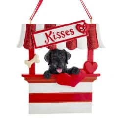 Kurt Adler Dog Kisses - Kissing Booth Ornament - Black Lab
