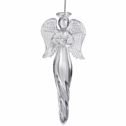 Kurt Adler Angel Finial Glass Ornament - Holding A Star