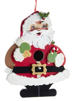 Kurt Adler Santa Wooden Birdhouse Ornament