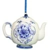 Kurt Adler Porcelain Blue Teapot Ornament - Medium
