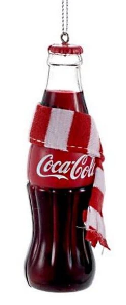 Kurt Adler Coca-Cola Bottle With Scarf - Coke