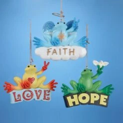 Kurt Adler Peace Frog Ornament - Faith -Festive Ornaments Deals leib7idystdiulfvbokc