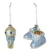 Kurt Adler Noble Gems Glass Baby Boy Ornament Set