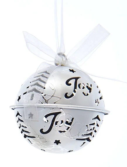 Kurt Adler Hanging Word Bell Ornaments - Silver - 2 Kurt Adler Hanging Word Bell Ornaments - Silver - - Image 2