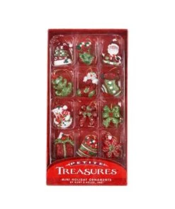 Kurt Adler Petite Treasures Miniature Peppermint Ornaments, 12-Piece Box Set
