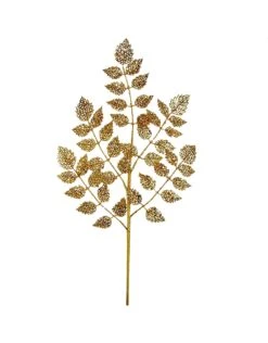 Kurt Adler Gold Glittered Leaf Spray