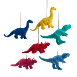 Kurt Adler Fuzzy Colorful Dinosaur Ornament -