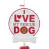 Kurt Adler Rescue Dog Sign Ornament - I Love My Rescue Dog