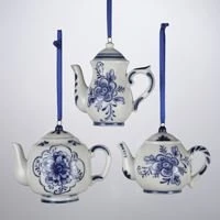 Kurt Adler Porcelain Blue Teapot Ornament - Medium 5 Kurt Adler Porcelain Blue Teapot Ornament - Medium - Image 5