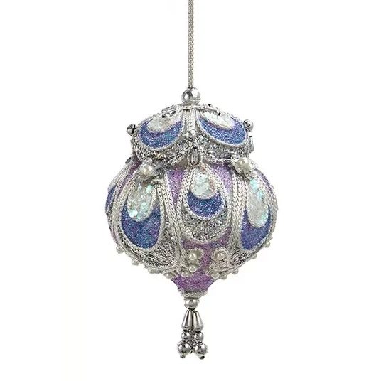 Kurt Adler Lavender Paisley Ornament - Finial 1 Kurt Adler Lavender Paisley Ornament - Finial