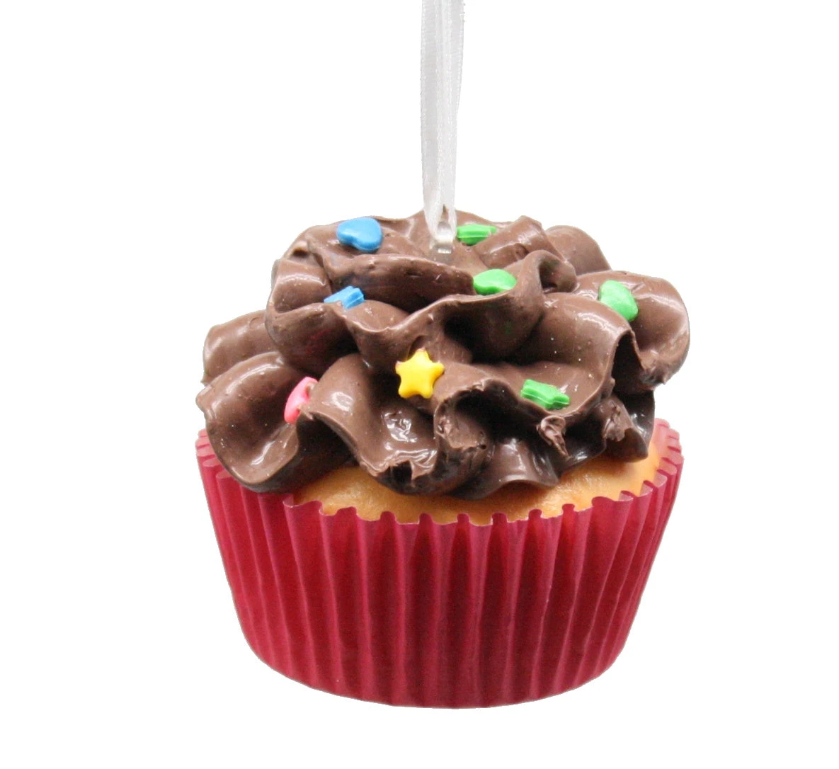 Kurt Adler Flower Cupcake Ornaments - Brown With Shaped Sprinkles 1 Kurt Adler Flower Cupcake Ornaments - Brown With Shaped Sprinkles