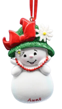 Kurt Adler Snowman Family Ornament - Aunt