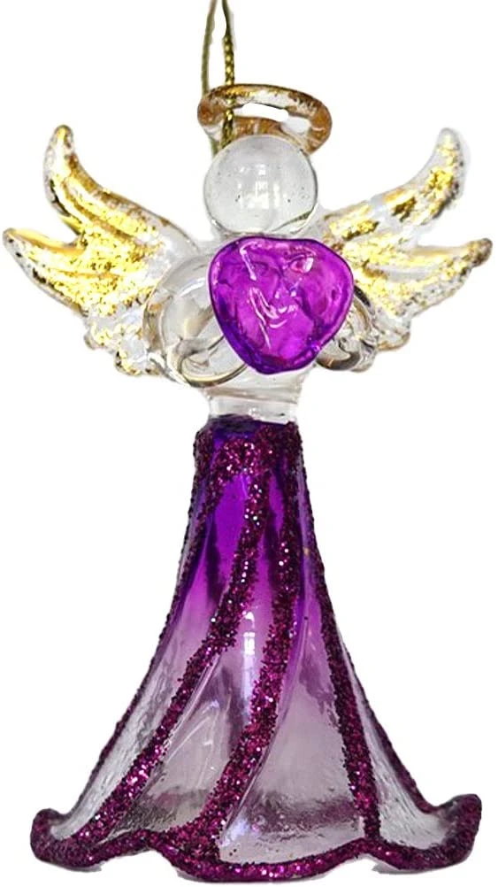 Kurt Adler Crystal Birthstone Angel Ornament - February 1 Kurt Adler Crystal Birthstone Angel Ornament - February