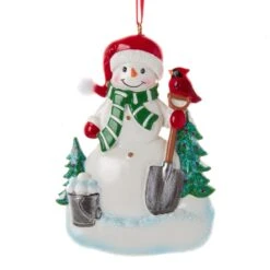 Kurt Adler Snowman And Cardinal Ornament
