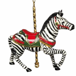 Kurt Adler Resin Carousel Assortment Ornament - Zebra