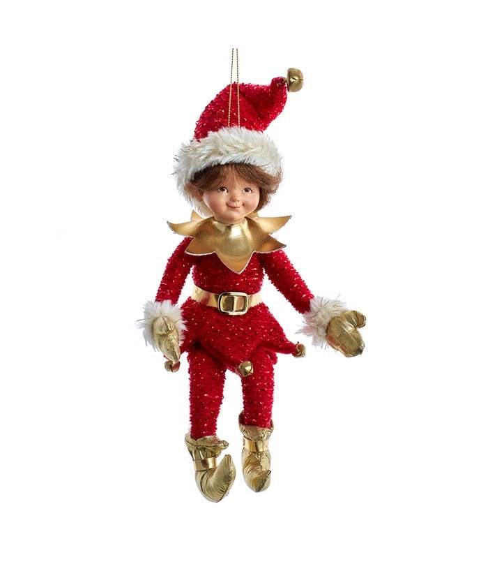 Kurt Adler Kringles Red And Gold Elf Ornament 1 Kurt Adler Kringles Red And Gold Elf Ornament